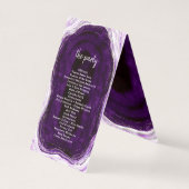 Amethyst Lila & Silver Wedding Zeremony Program (Rückseite)