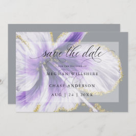 Amethyst Lila tropische Blume Wasserfarbe Save The Date