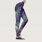 Amethyst Lila und Aqua Feathers Abstrakt Leggings (Rechts)