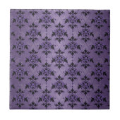 Amethyst Lila und Black Damask Fliese (Vorderseite)