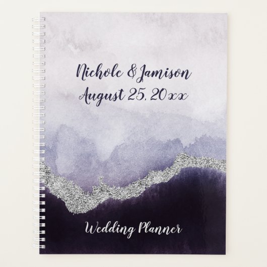 Amethyst Lila und Silver Geode Agate Wedding Planer (Vorderseite)