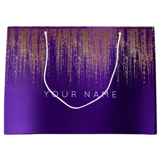 Amethyst Lila weißer Pflaume Minimaler Gefallen Go Große Geschenktüte (Vorderseite)