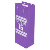 Amethyst Lila Whisky Team Jersey Name Geschenktüte Für Weinflaschen (Vorderseite Schrägansicht)