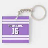 Amethyst Lila Whisky Team Jersey Name Schlüsselanhänger (Rückseite)
