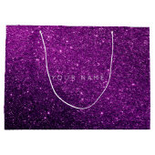 Amethyst Lila White Plum Glitzer Fevor Gift Star Große Geschenktüte (Rückseite)