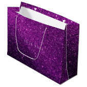 Amethyst Lila White Plum Glitzer Fevor Gift Star Große Geschenktüte (Vorderseite Schrägansicht)