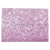 Amethyst Lila White Plum Glitzer Gefallen Geschenk Große Geschenktüte (Rückseite)