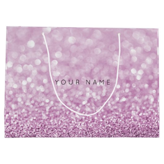 Amethyst Lila White Plum Glitzer Gefallen Geschenk Große Geschenktüte (Rückseite)