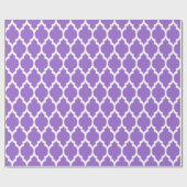 Amethyst Lila White XL Marokkanisches Quatrefolie  Geschenkpapier (Flach)