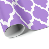 Amethyst Lila White XL Marokkanisches Quatrefolie  Geschenkpapier (Rolleneckpunkt)