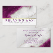 Amethyst Lila, zentrierte Kerze und Sojabohnenmelt Visitenkarte (Vorne/Hinten)