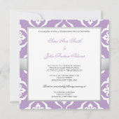 Amethyst-Lilien-Damask-Blumenhochzeit Einladung (Rückseite)