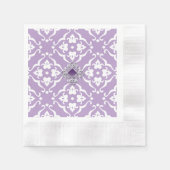 Amethyst-Lilien-Damask-Hochzeitspapier-Serviette Serviette (Vorderseite)
