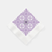 Amethyst Lily Damask Wedding Paper Napkin Serviette (Ecke)