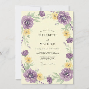 Amethyst-Limonen-Ranunculus-Eukalyptus-Hochzeit Einladung