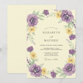Amethyst-Limonen-Ranunculus-Eukalyptus-Hochzeit Einladung (Vorne/Hinten)