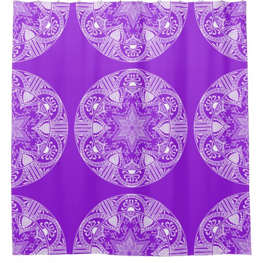Amethyst Mandala Duschvorhang (Vorderseite)