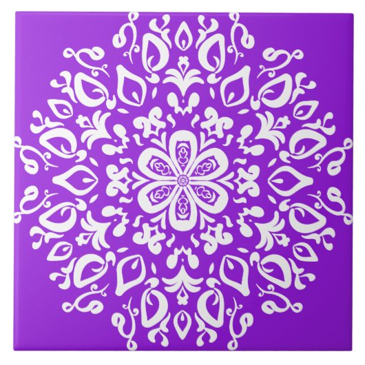 Amethyst Mandala Fliese (Vorderseite)