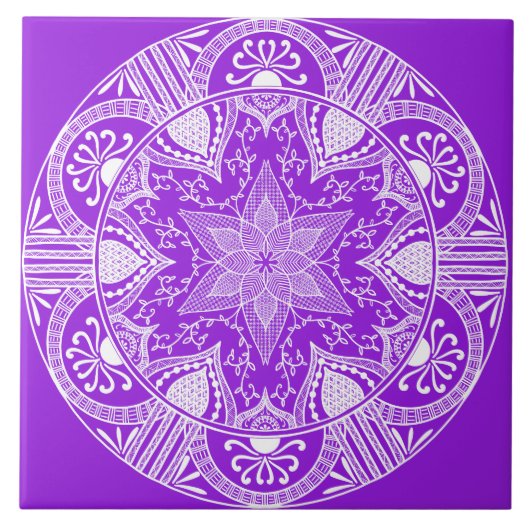 Amethyst Mandala Fliese (Vorderseite)