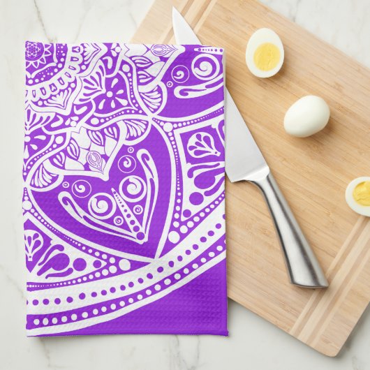 Amethyst Mandala Geschirrtuch (Viertel Falte)