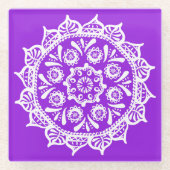 Amethyst Mandala Glasuntersetzer (Vorderseite)