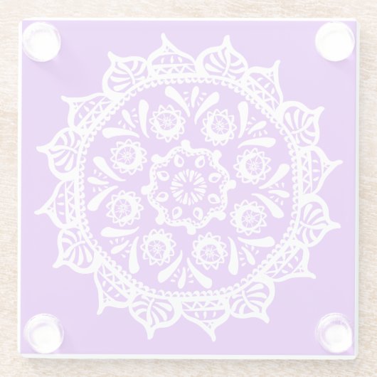 Amethyst Mandala Glasuntersetzer (Rückseite)