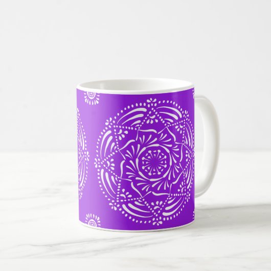 Amethyst Mandala Kaffeetasse (VorderseiteRechts)