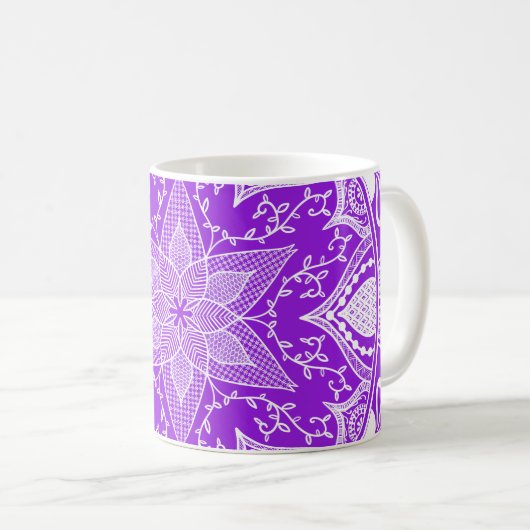 Amethyst Mandala Kaffeetasse (VorderseiteRechts)