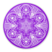 Amethyst Mandala Keramikknauf (Vorderseite)