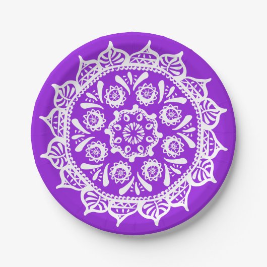Amethyst Mandala Pappteller (Vorderseite)