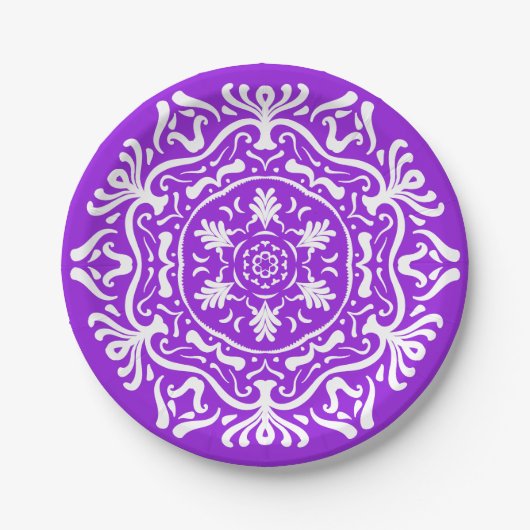 Amethyst Mandala Pappteller (Vorderseite)