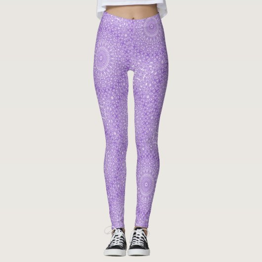Amethyst Mandala Pattern Design Leggings (Vorderseite)