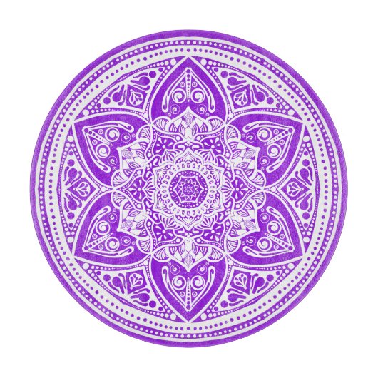 Amethyst Mandala Schneidebrett (Vorderseite)