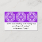 Amethyst Mandala Visitenkarte (Rückseite)