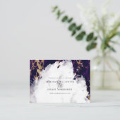 Amethyst Marbled Watercolor Geode BarefootBride™ Visitenkarte (Stehend Vorderseite)