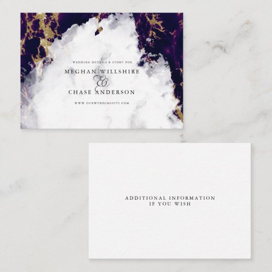 Amethyst Marbled Watercolor Geode BarefootBride™ Visitenkarte (Vorne/Hinten)