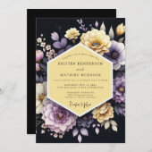 Amethyst Marigold Bloom Wedding Einladung (Vorne/Hinten)