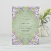Amethyst-Mint-Wisteria-Hochzeit Einladung (Stehend Vorderseite)