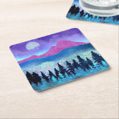 Amethyst Mist Mountains Rechteckiger Pappuntersetzer (angewinkelt)