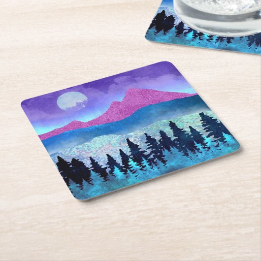 Amethyst Mist Mountains Rechteckiger Pappuntersetzer (angewinkelt)