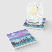 Amethyst Mist Mountains Steinuntersetzer (Seitenansicht)