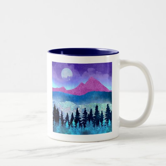 Amethyst Mist Mountains Zweifarbige Tasse (Rechts)