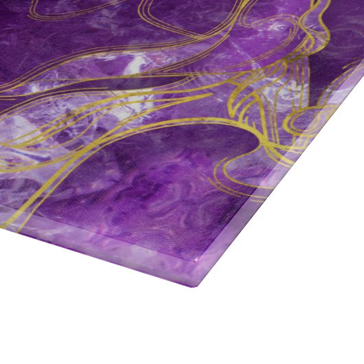 Amethyst mit Gold gemarmorter Beschaffenheit Schneidebrett (Ecke)