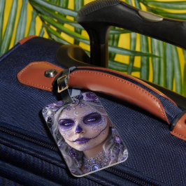 Amethyst-Mond-Calavera – Lila Tag der Toten Gepäckanhänger