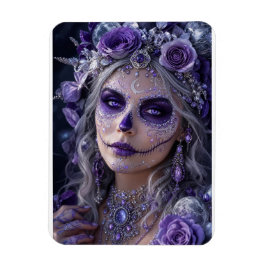 Amethyst-Mond-Calavera – Lila Tag der Toten Magnet