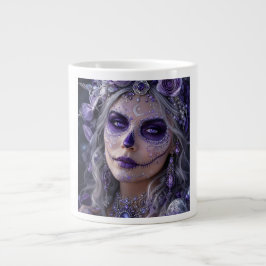 Amethyst Moon Calavera – Purple Day of the Dead Jumbo-Tasse