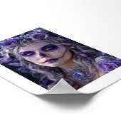 Amethyst Moon Calavera – Purple Day of the Dead Poster (Ecke)