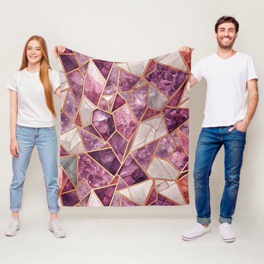 Amethyst-Mosaik – Gebrochenes Glas - Lila Fleecedecke (Beispiel)
