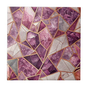 Amethyst-Mosaik – Gebrochenes Glas - Lila Fliese