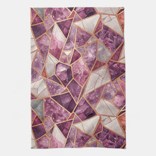 Amethyst-Mosaik – Gebrochenes Glas - Lila Geschirrtuch